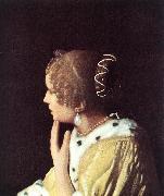 VERMEER VAN DELFT, Jan Lady with Her Maidservant Holding a Letter (detail)  iyt USA oil painting reproduction